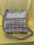Maruca Design Tapestry Crossbody Bag – Wave Pattern & Textured Accent
