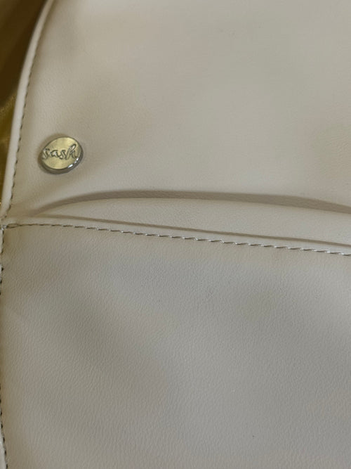 Authentic SASH Cream Crescent Crossbody Sling Bag – Ergonomic Travel Purse