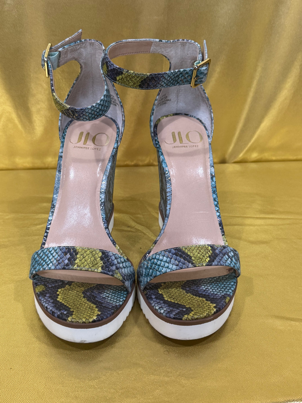 Strut in Style: JLO Jennifer Lopez 'Jaycie' Snakeskin Wedges (Size 7.5)