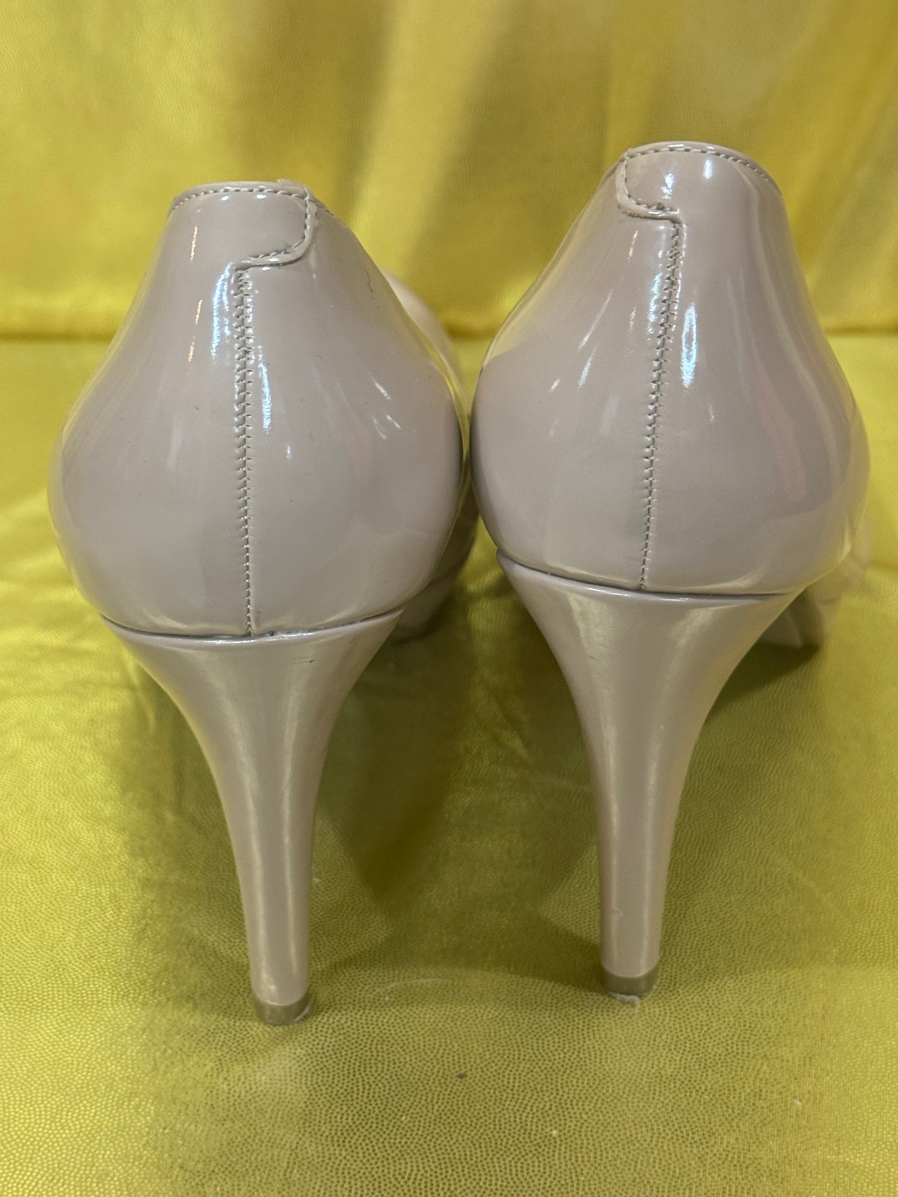 Marc Fisher Nude Patent Leather Platform Pumps - Size 8