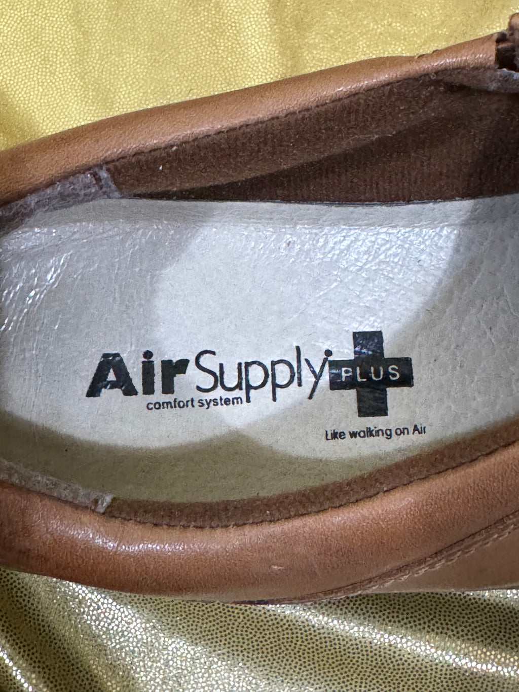 Air Supply Comfort System Size 7.5 Brown Leather Front-Zip Loafers