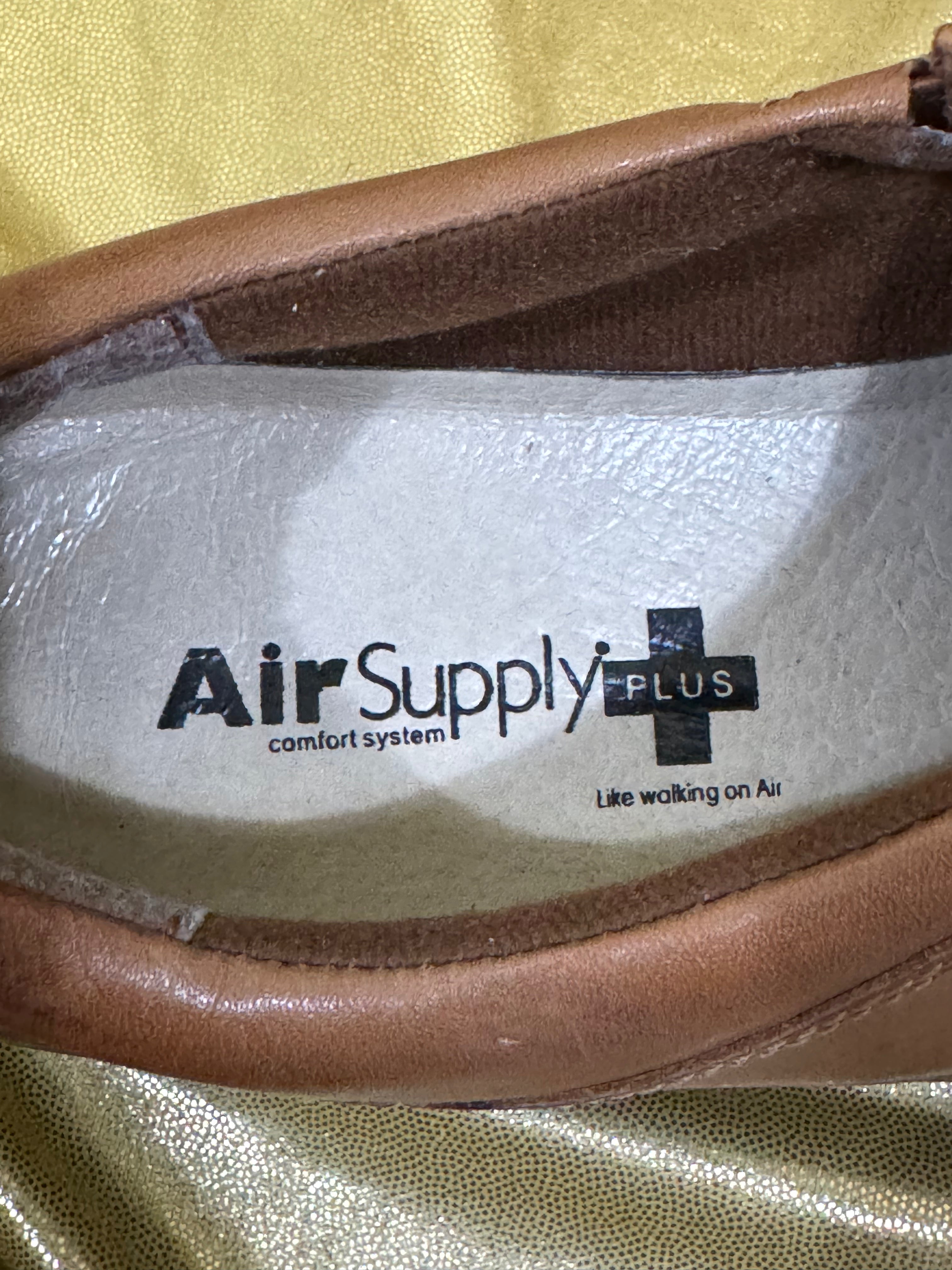 Air Supply Comfort System Size 7.5 Brown Leather Front-Zip Loafers