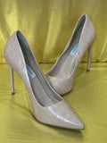 ✨ Steve Madden Vala Croc-Embossed Pointed-Toe Pumps – Nude/Beige, Size 8.5 ✨