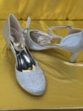 Bandolino "Tad" Black Wedge Pumps with Silver Hardware Accents – Size 9.5