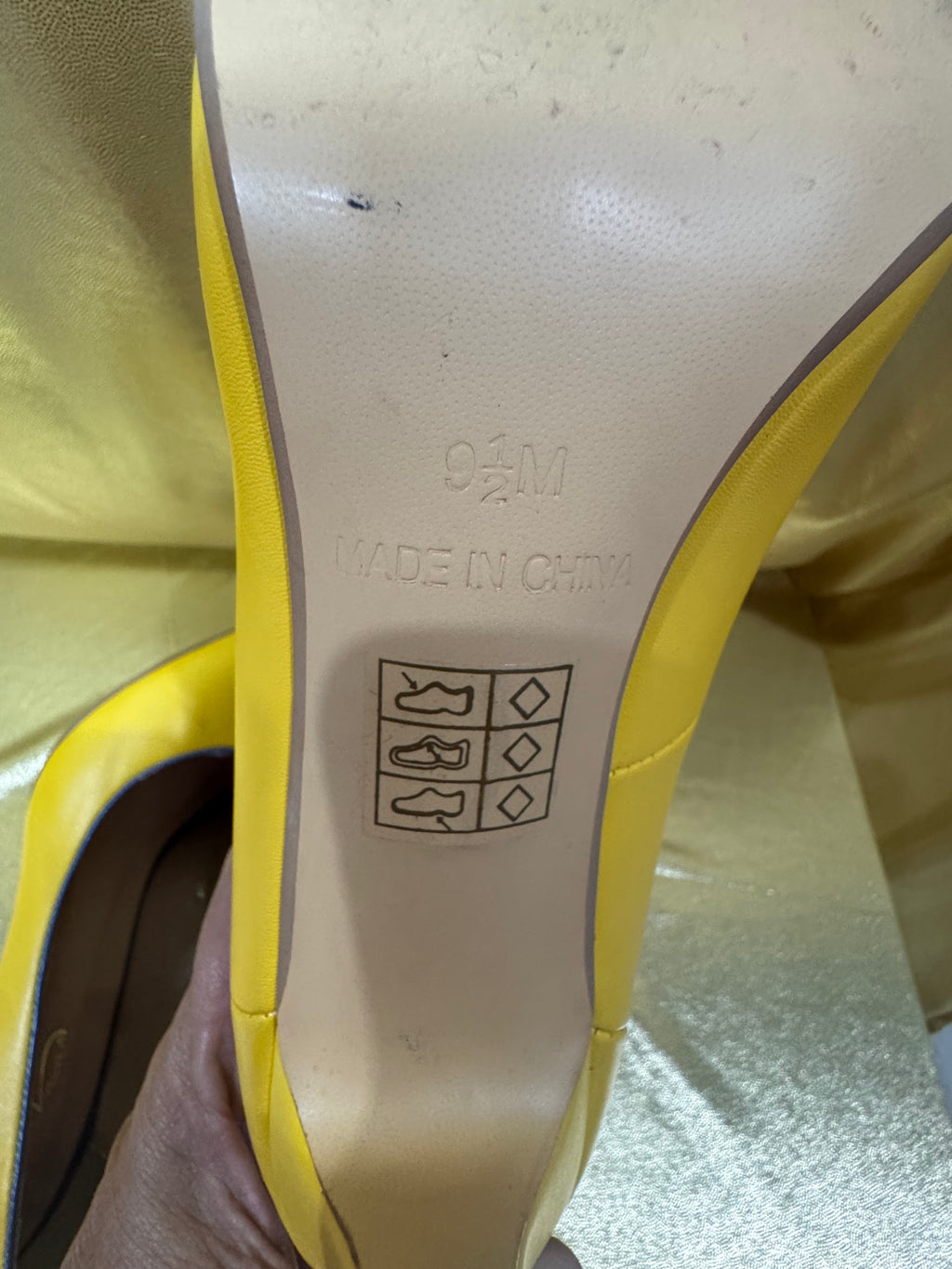 🌟 Pop of Color: Midnight Velvet Yellow Cut-Out Heels