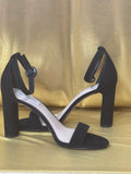 Antonio Melani Black Suede Ankle Strap Block Heel Sandals - Size 8.5