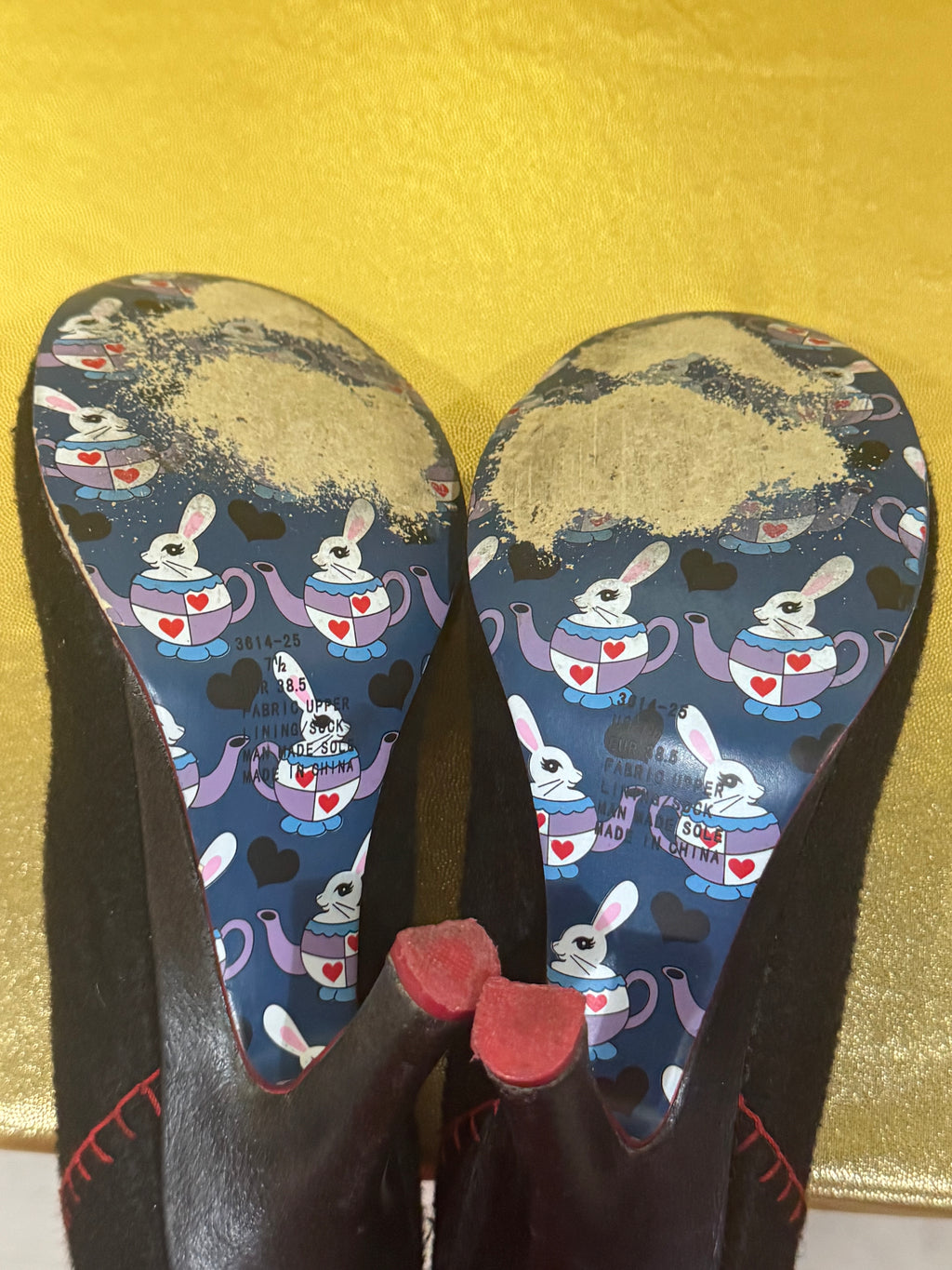 Rare VTG Irregular Choice "Iconic Scottie" Black Felt Dog Heels — Size US 7.5 (EU 38)