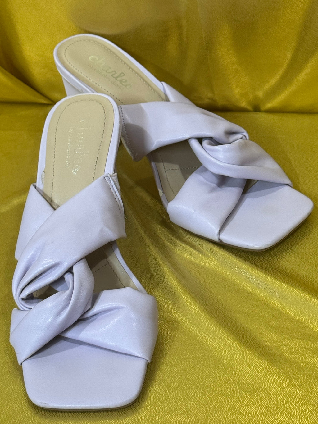 Charles by Charles David Lavender Twisted Block Heel Sandals - Size 8.5