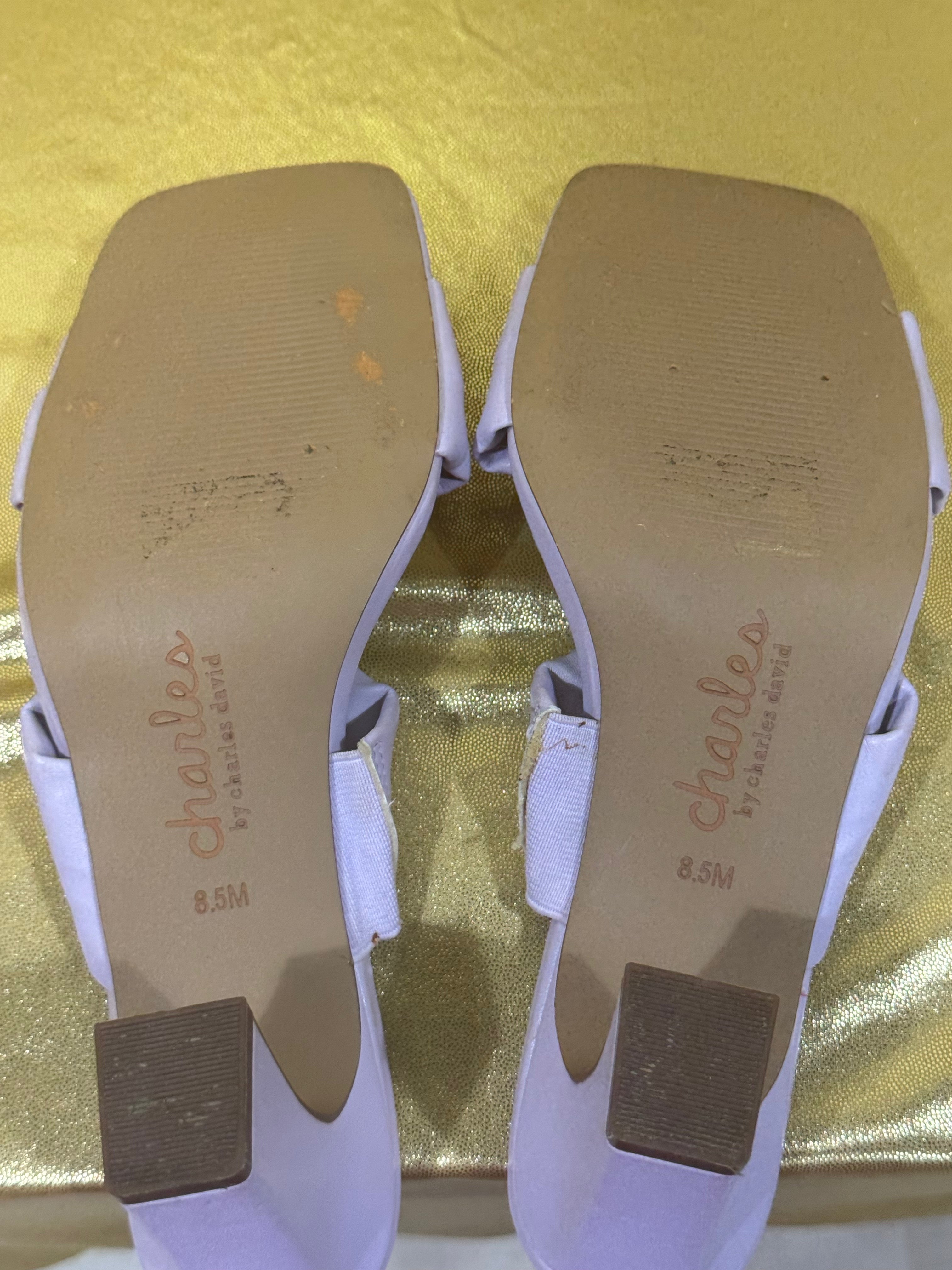 Charles by Charles David Lavender Twisted Block Heel Sandals - Size 8.5