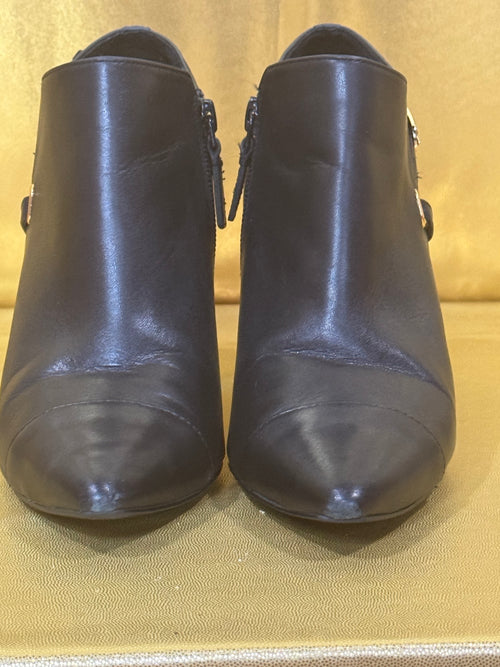 Cole Haan Yasmine Leather Shootie Ankle Boots Black Stiletto Heel Size 6B