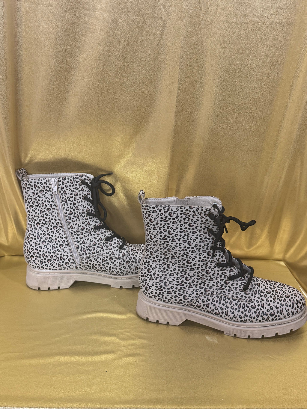 🐾 Wild & Stylish: Serra Cheetah Print Combat Boots - Size 7