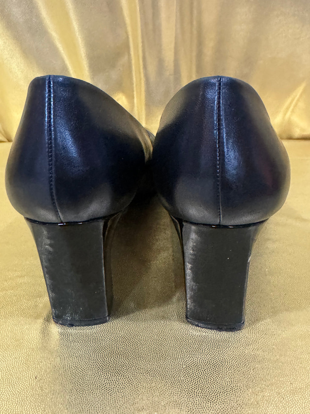 Vintage Etienne Aigner Black Leather Patent Cap Toe Pumps - Size 11 M (Made in Spain)