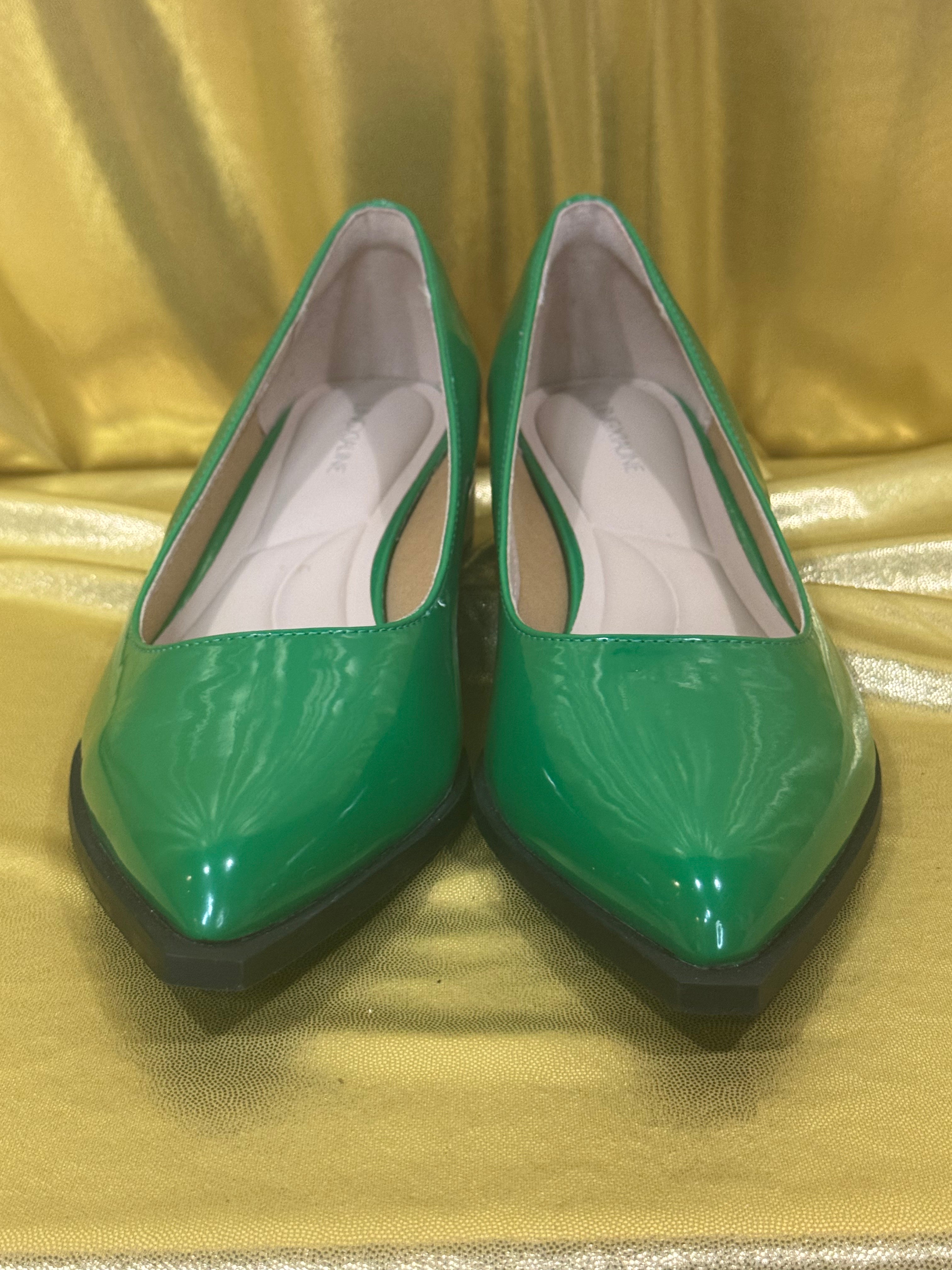 ✨ Green Goddess Pumps: Bold Style Meets Geometric Comfort ✨