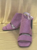Cato Comfort Mauve Pink Suede Slingback Block Heel Sandals, Size 7