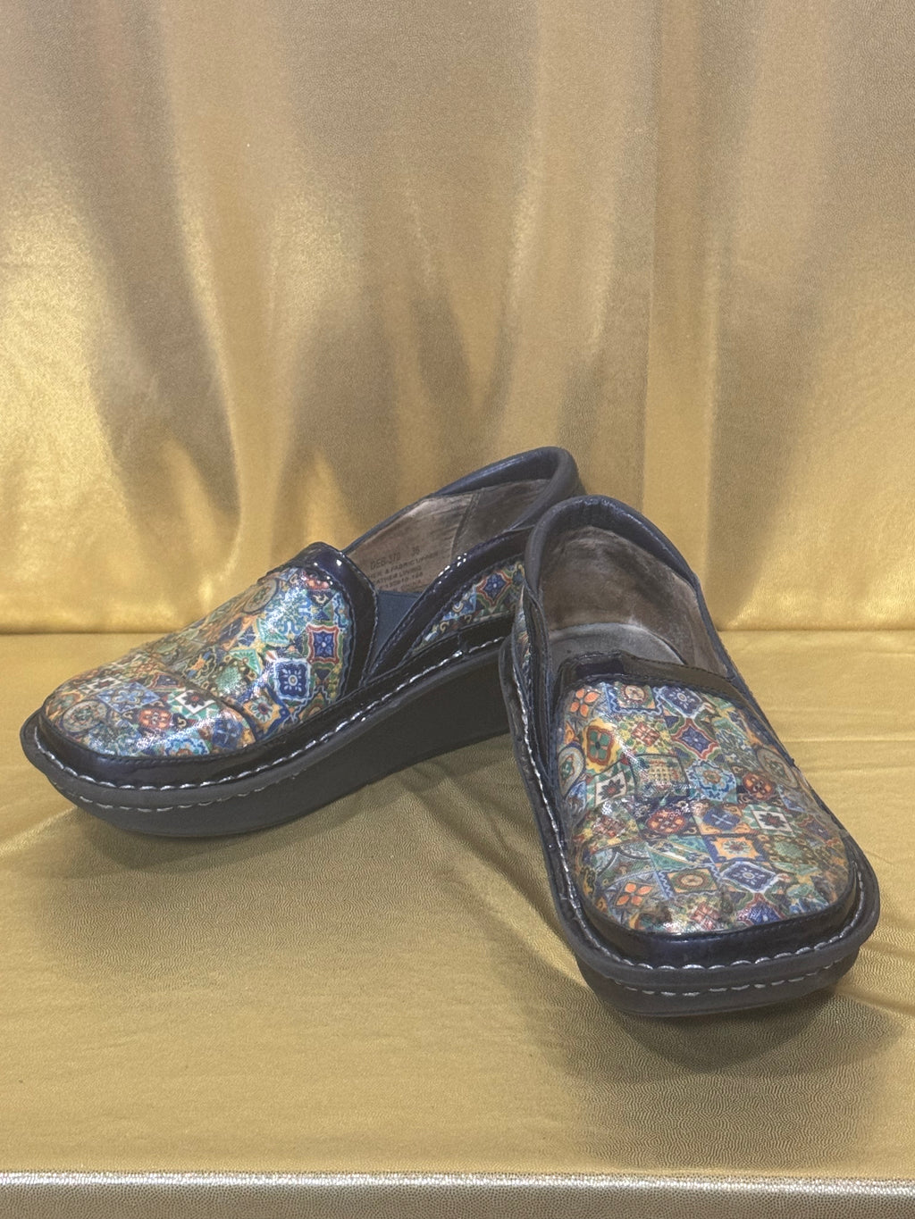 Alegria Debra Mosaic Patchwork Leather Slip-On Clogs | Women's Size 36 (US 6-6.5)