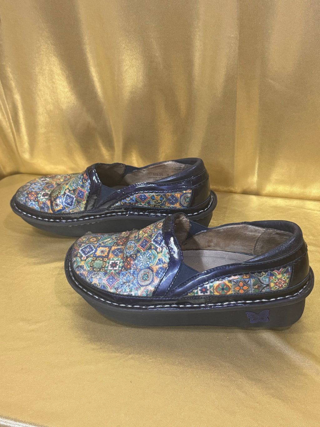 Alegria Debra Mosaic Patchwork Leather Slip-On Clogs | Women's Size 36 (US 6-6.5)
