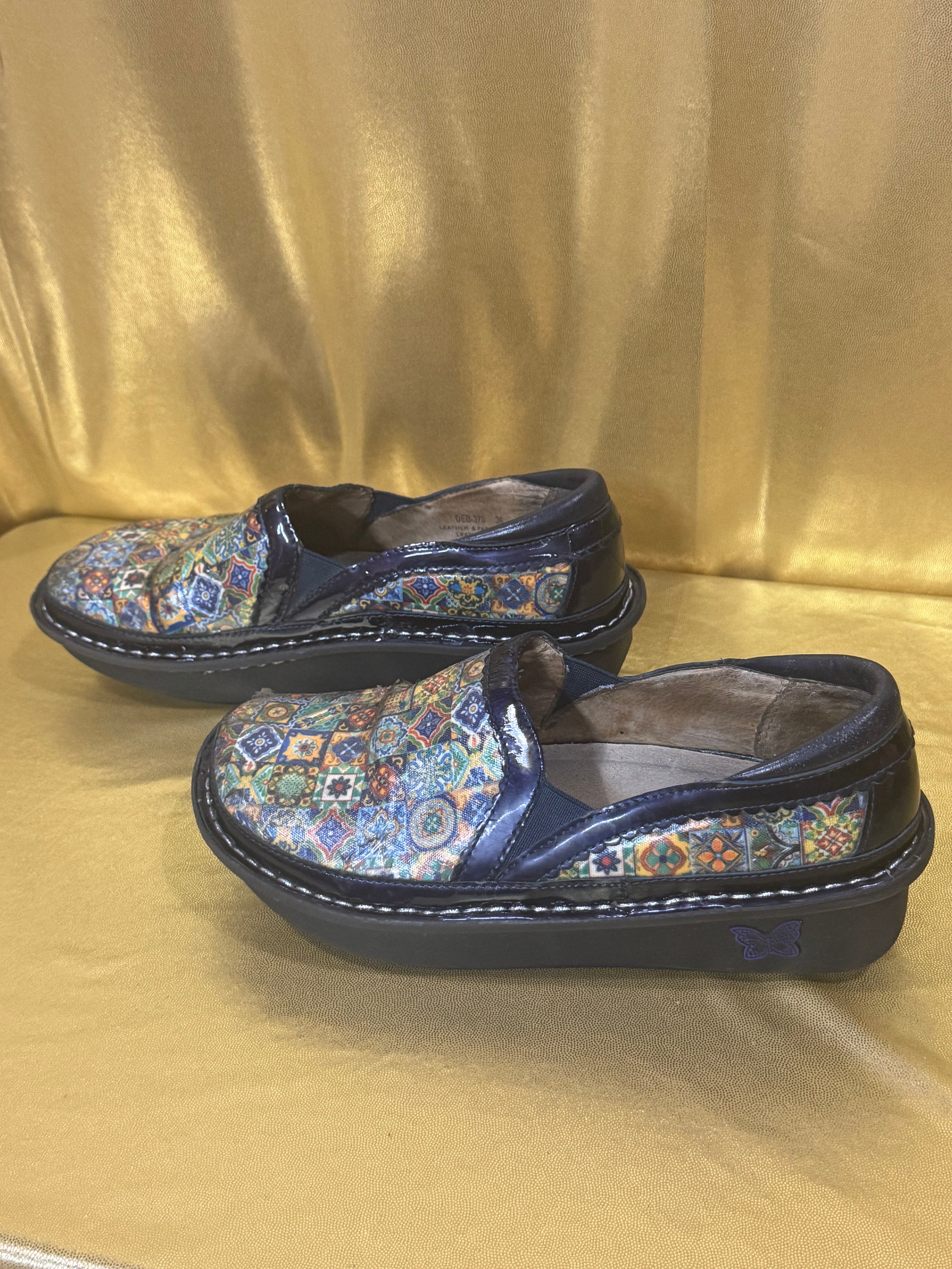 Alegria Debra Mosaic Patchwork Leather Slip-On Clogs | Women's Size 36 (US 6-6.5)