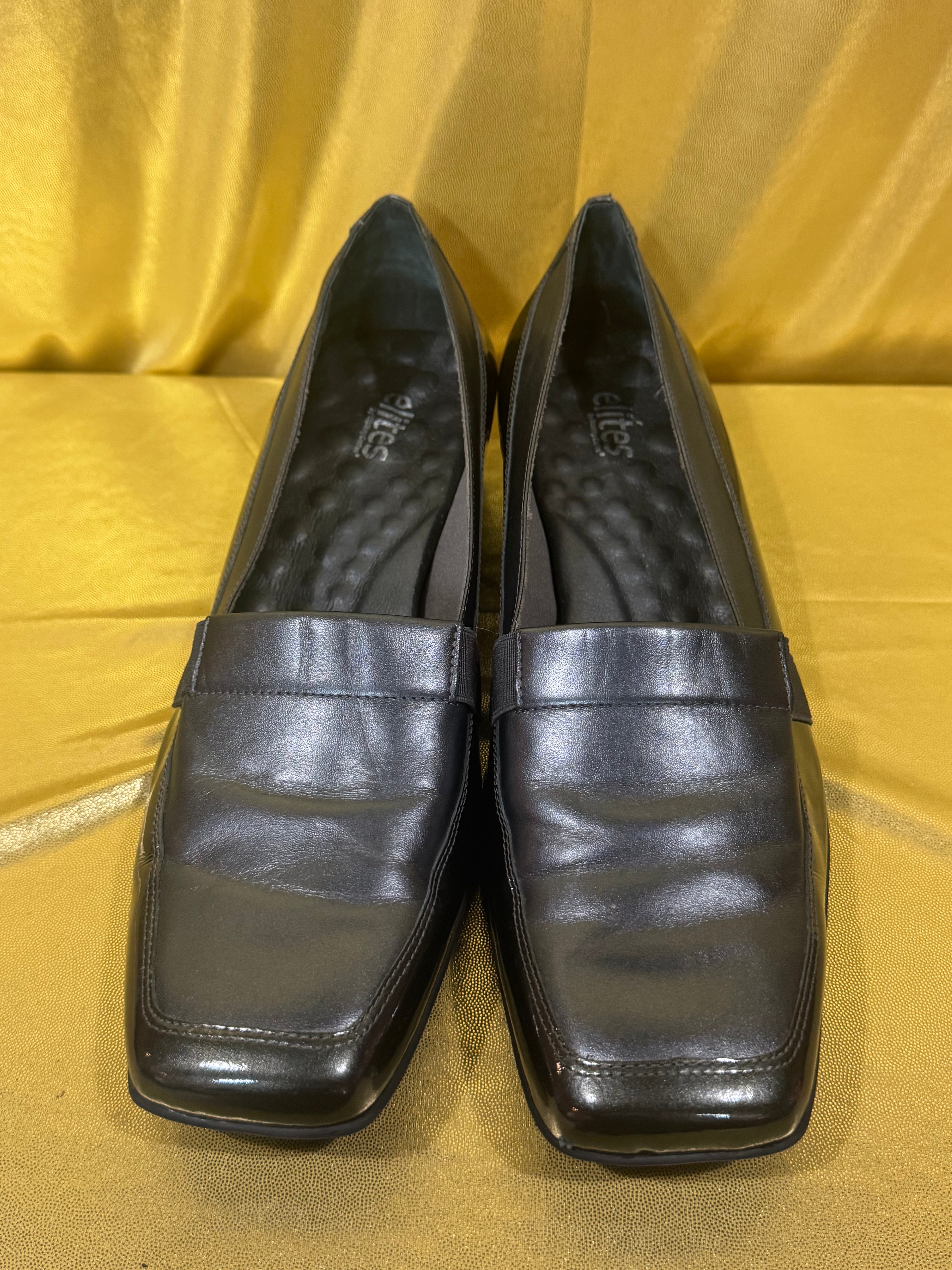 Elites by Walking Cradles Shiny Metallic Slip-On Loafer Pumps – Size 11W