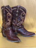 Durango Crush Heartbreaker Brown Leather Cowgirl Boots – Size 7.5