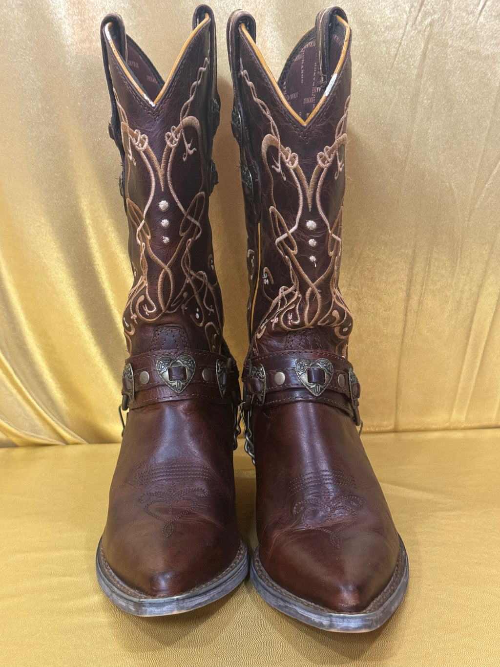 Durango Crush Heartbreaker Brown Leather Cowgirl Boots – Size 7.5