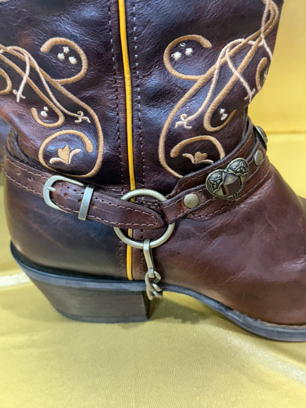 Durango Crush Heartbreaker Brown Leather Cowgirl Boots – Size 7.5