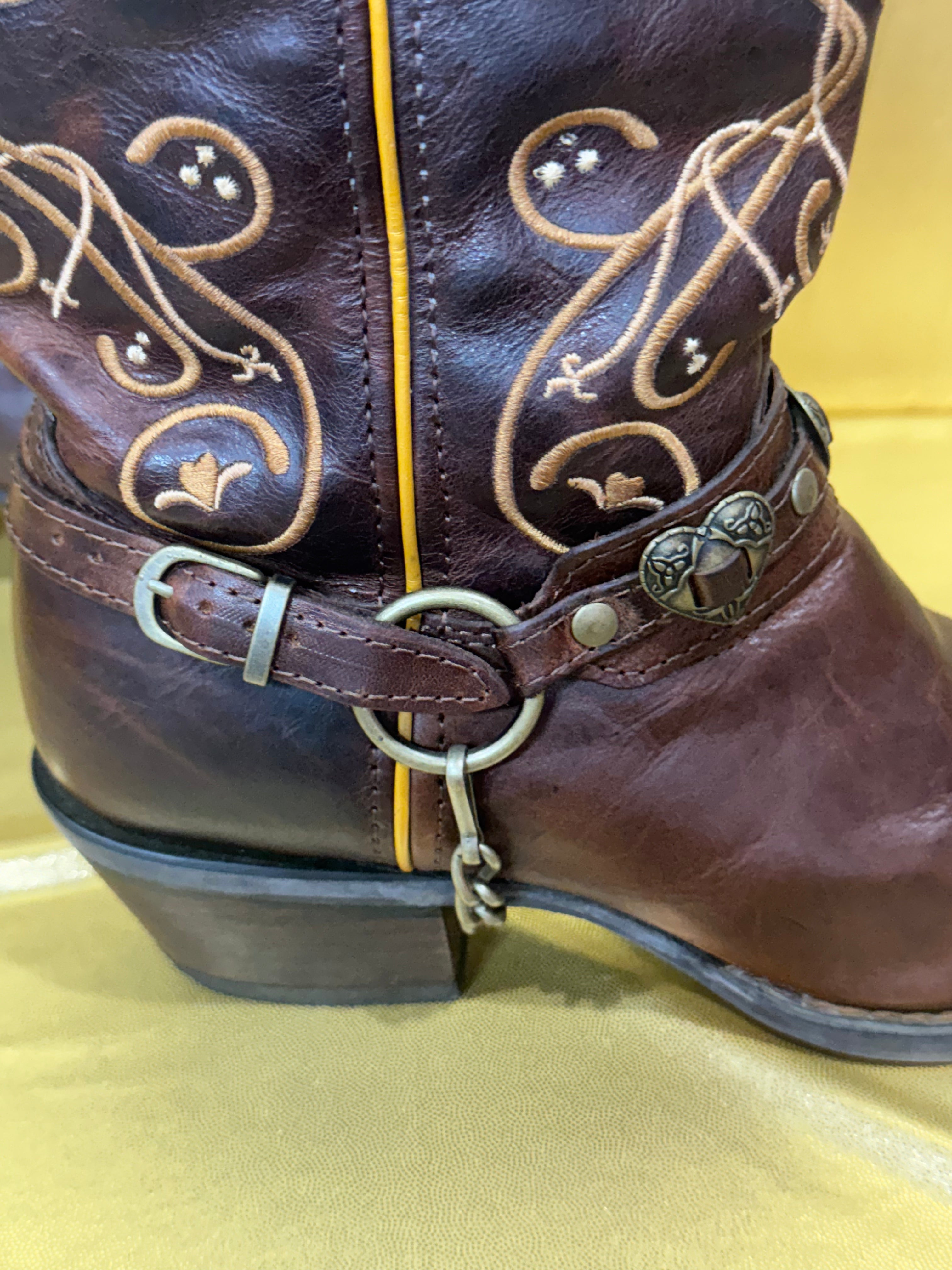 Durango Crush Heartbreaker Brown Leather Cowgirl Boots – Size 7.5