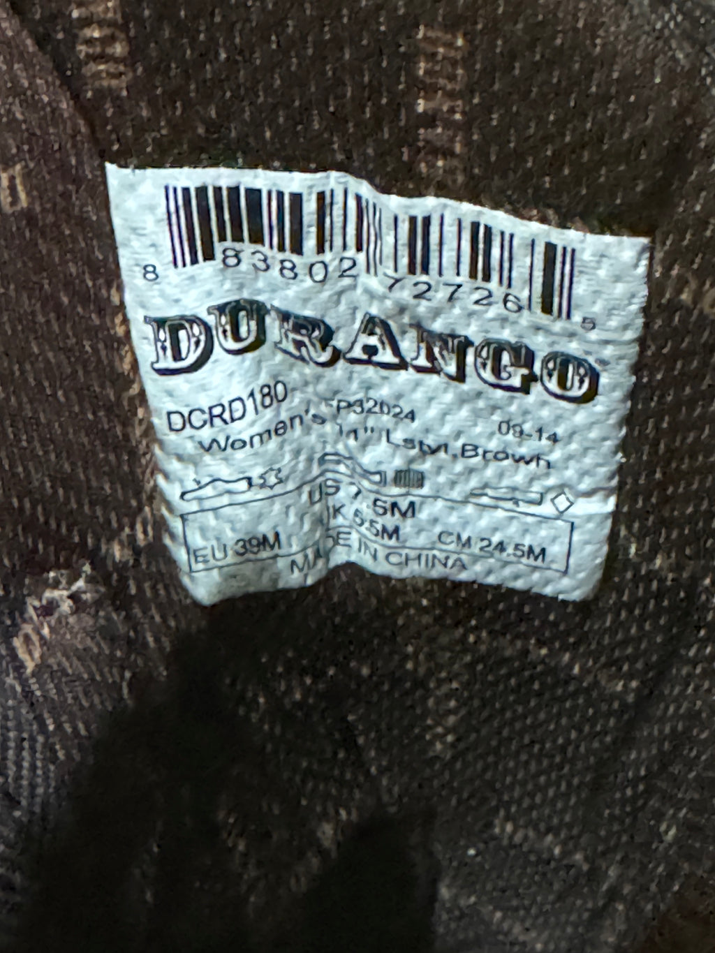 Durango Crush Heartbreaker Brown Leather Cowgirl Boots – Size 7.5