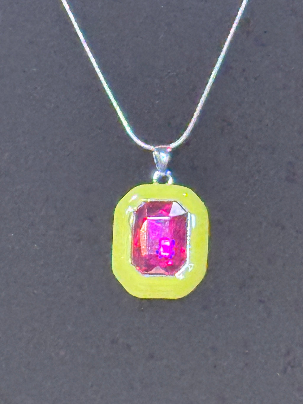 Paparazzi "Emerald Energy" Necklace Set — Neon Yellow & Pink