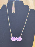 Paparazzi Accessories "Petunia Picnic" Plum Purple Matte Flower & Gold Chain Necklace Set