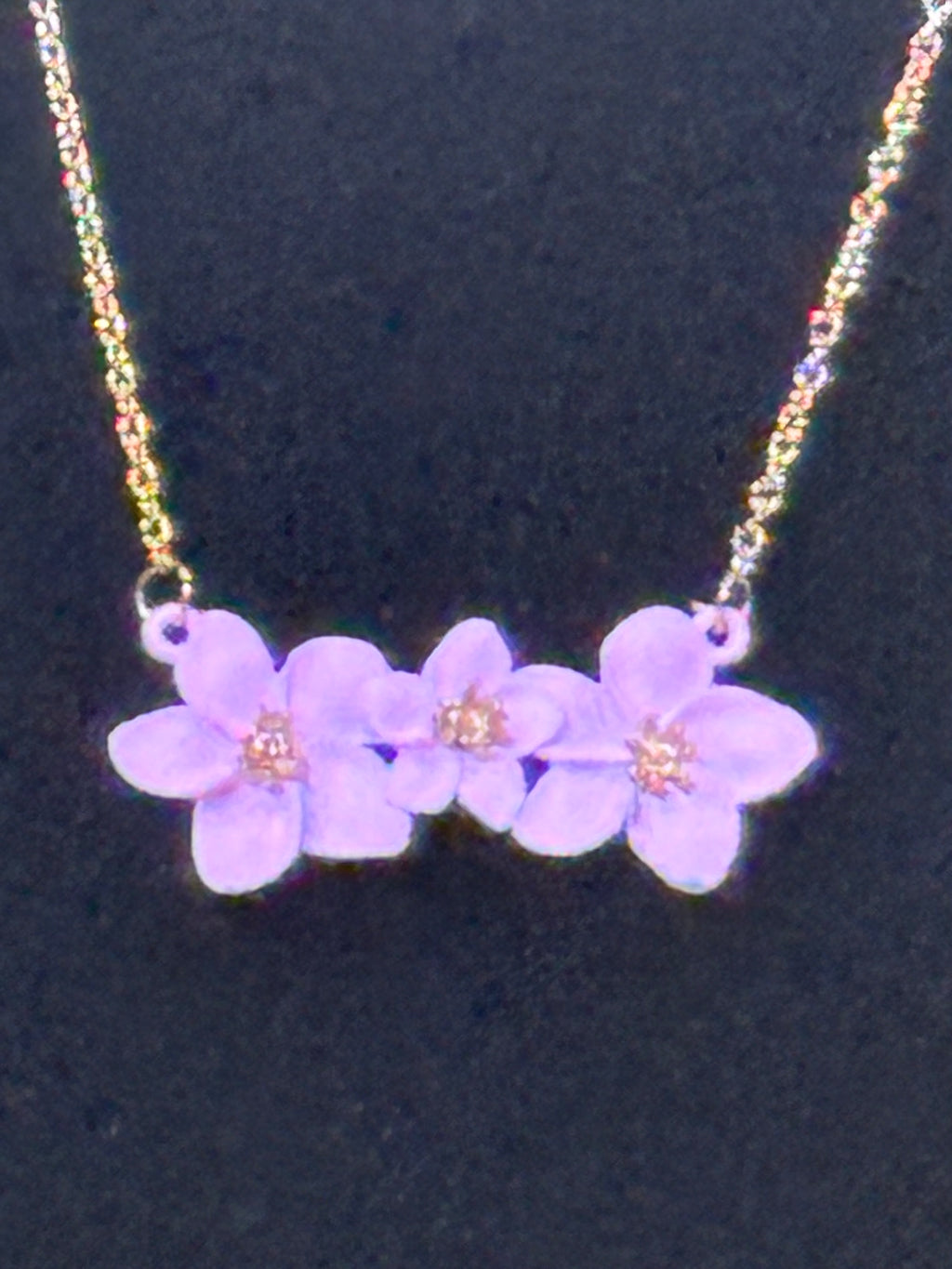 Paparazzi Accessories "Petunia Picnic" Plum Purple Matte Flower & Gold Chain Necklace Set