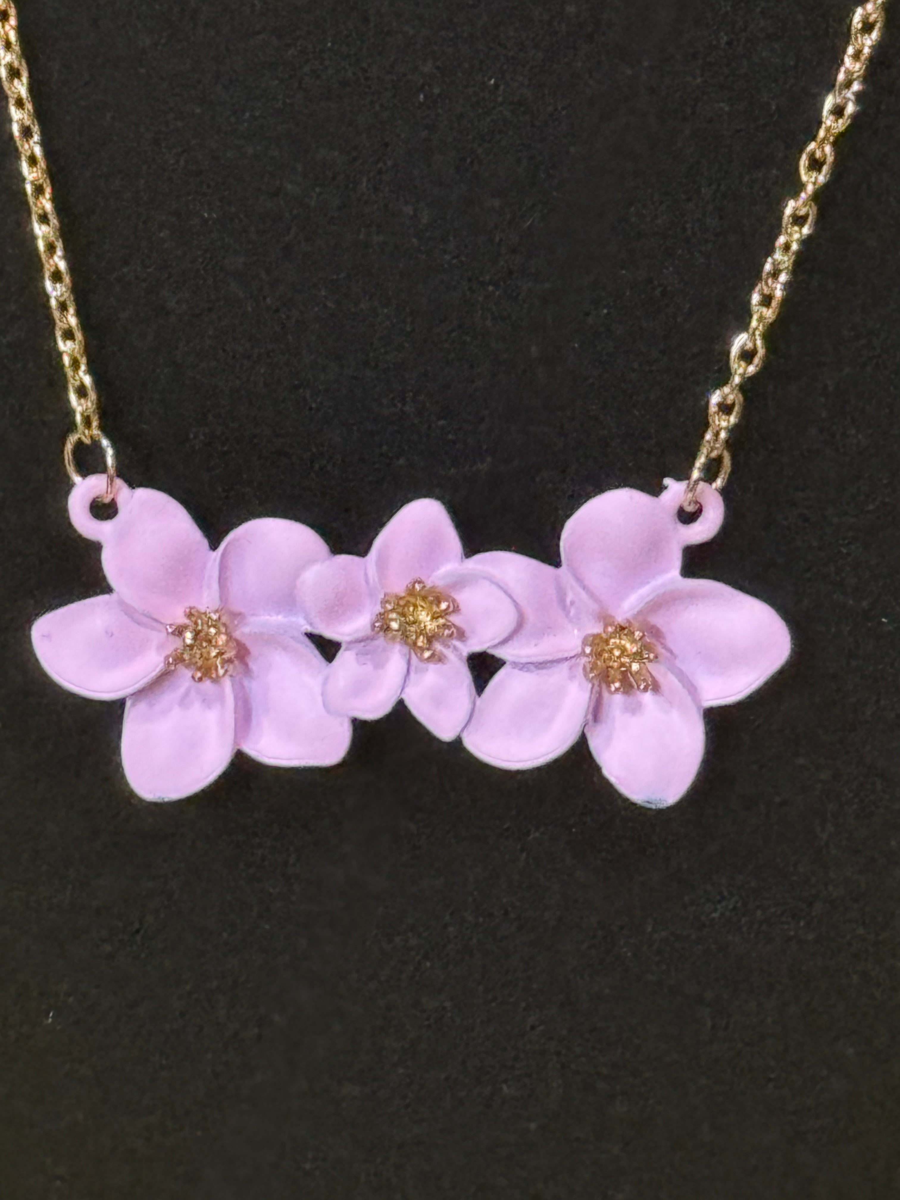 Paparazzi Accessories "Petunia Picnic" Plum Purple Matte Flower & Gold Chain Necklace Set