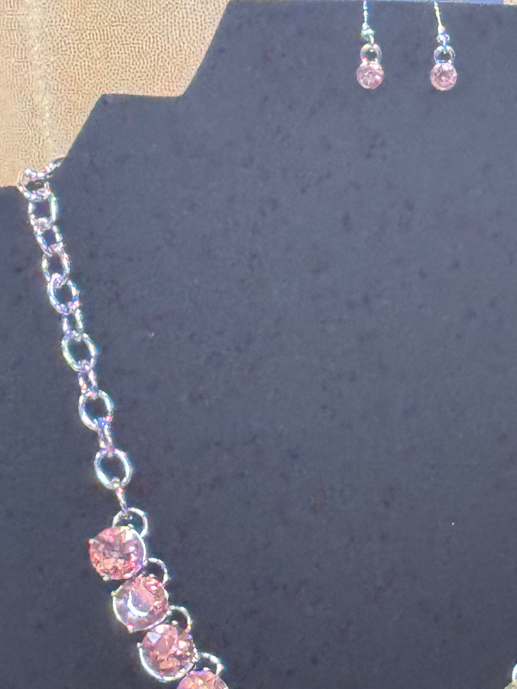 Paparazzi Rainbow Resplendence Pastel Multi-Color Rhinestone Necklace & Earring Set – Silver