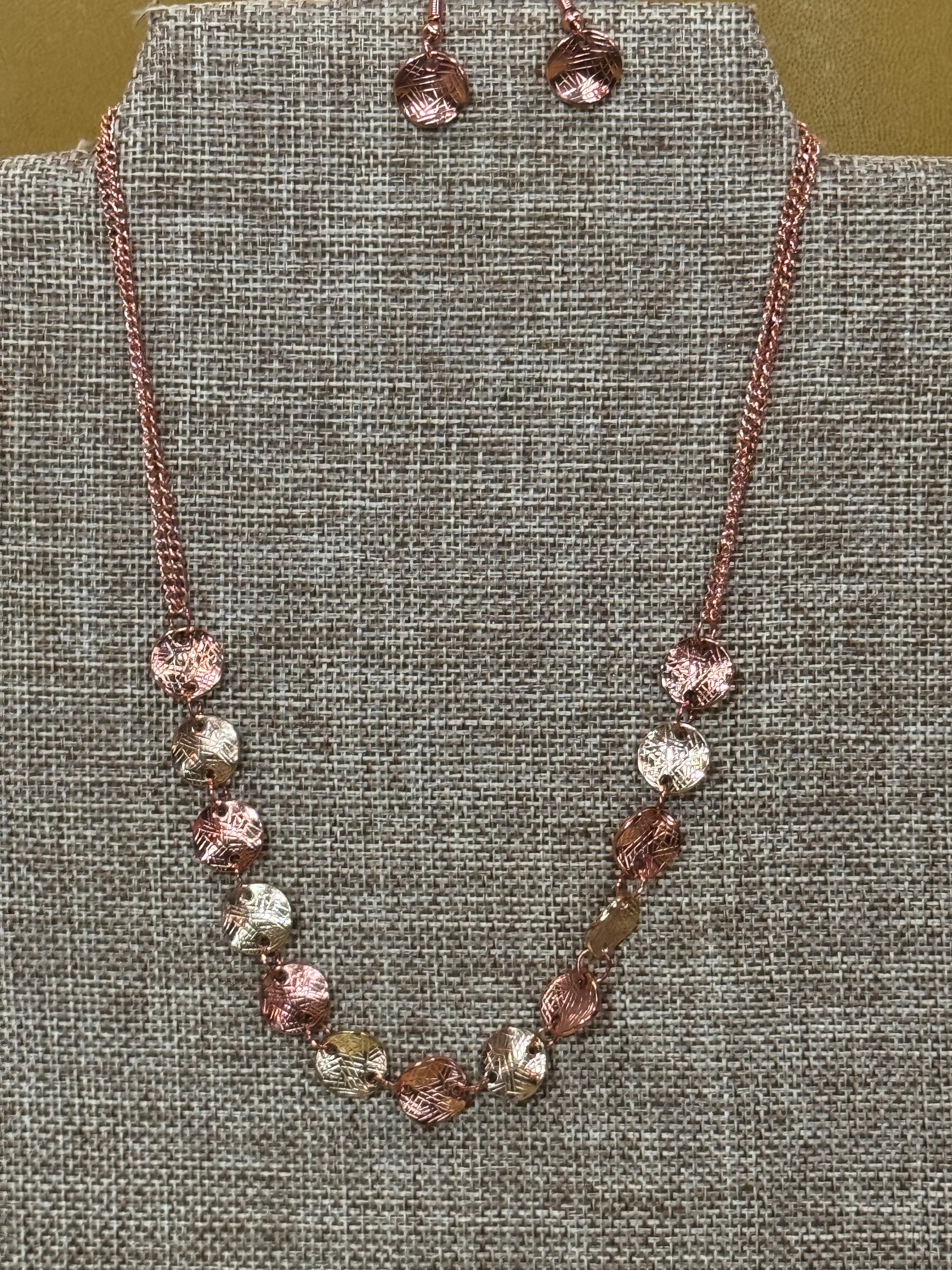 Paparazzi "Simple Sheen" Copper Necklace Set
