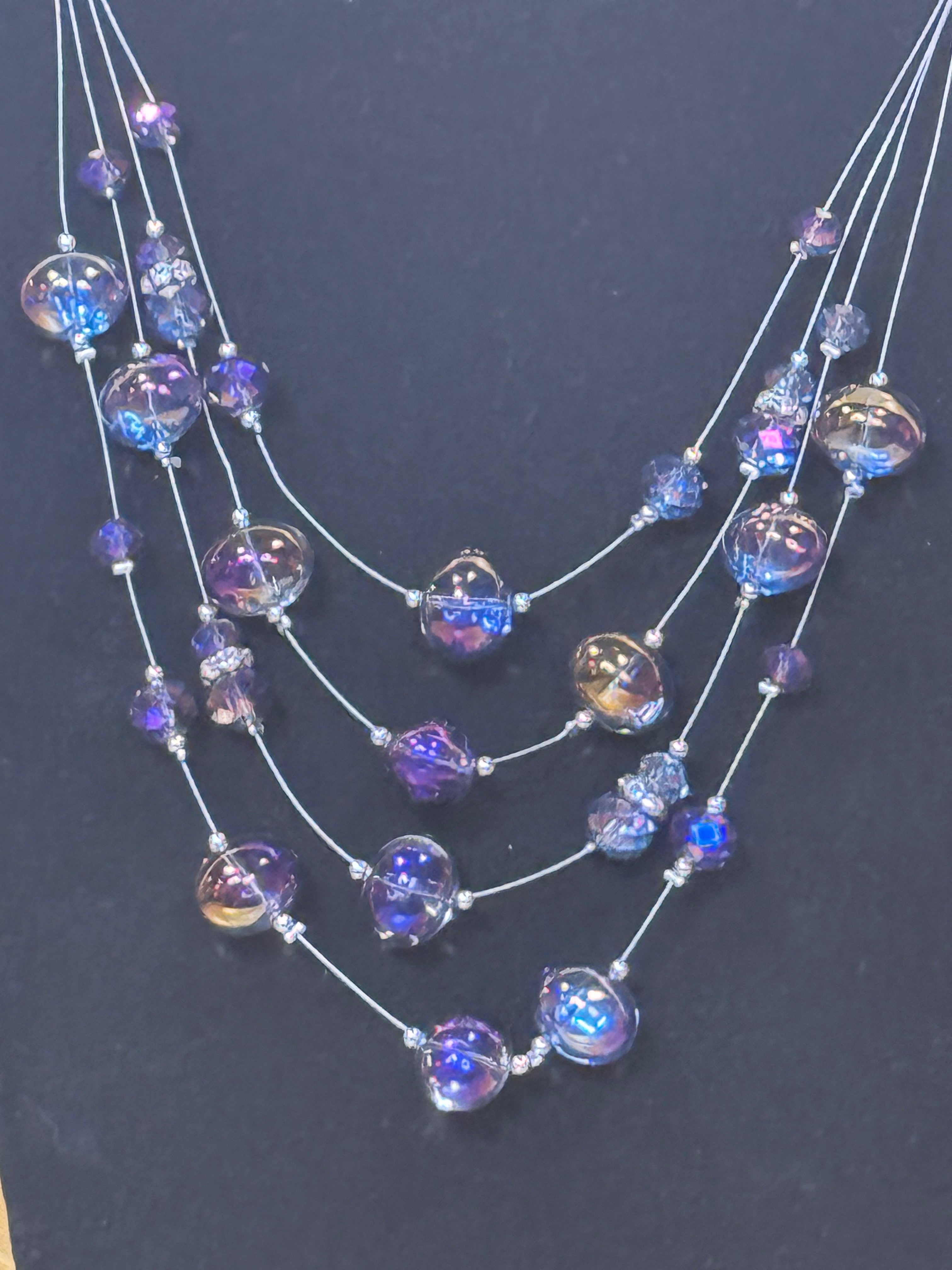 Paparazzi "Cosmic Real Estate" Purple Oil Spill Illusion Necklace Set