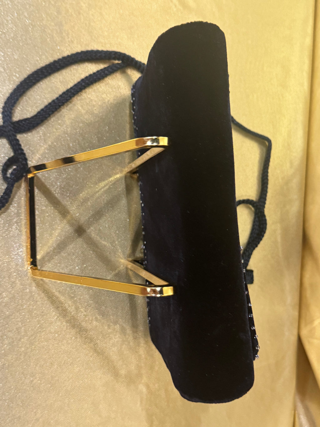 Vintage Carla Marchi Black Velvet Beaded Evening Bag - Handmade
