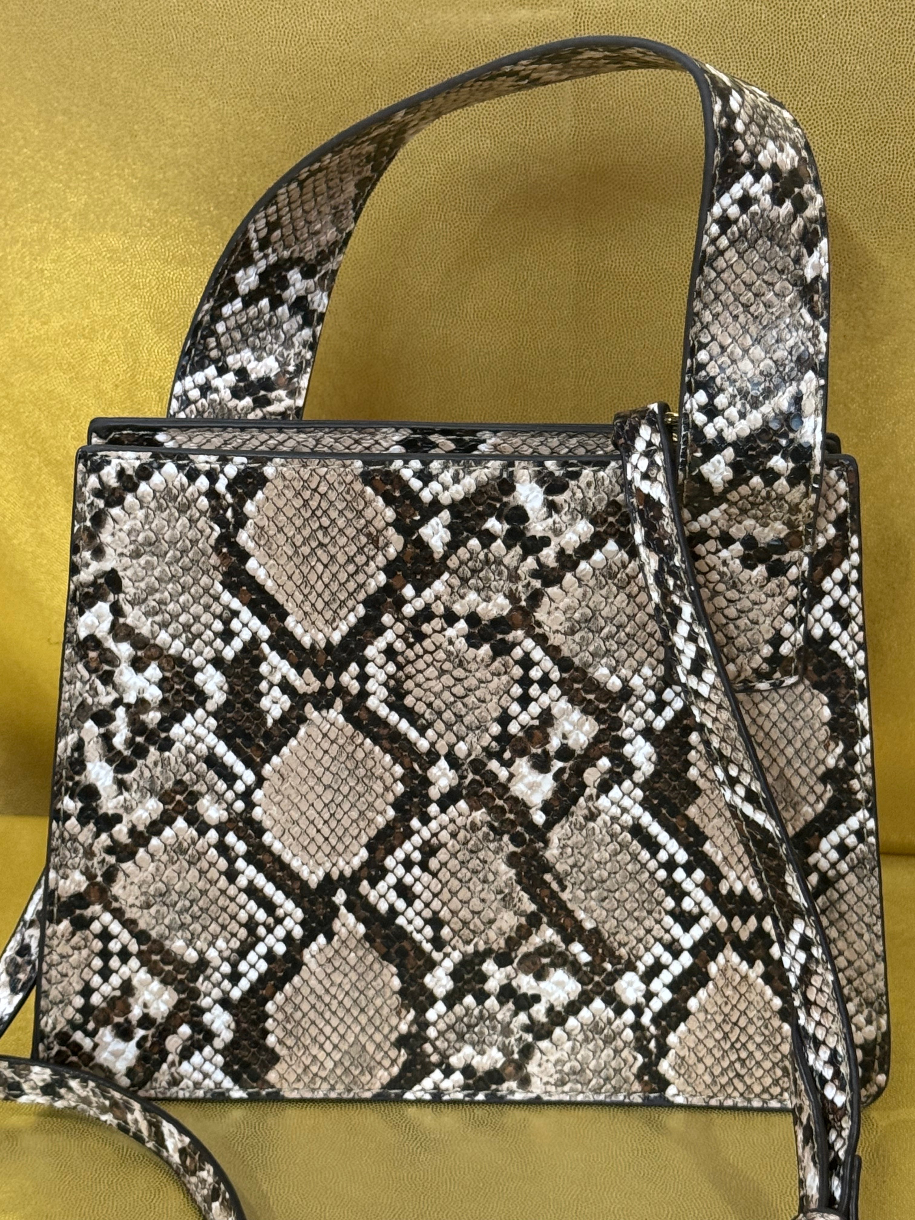 🐍 JustFab Snakeskin Print Structured Mini Crossbody Bag