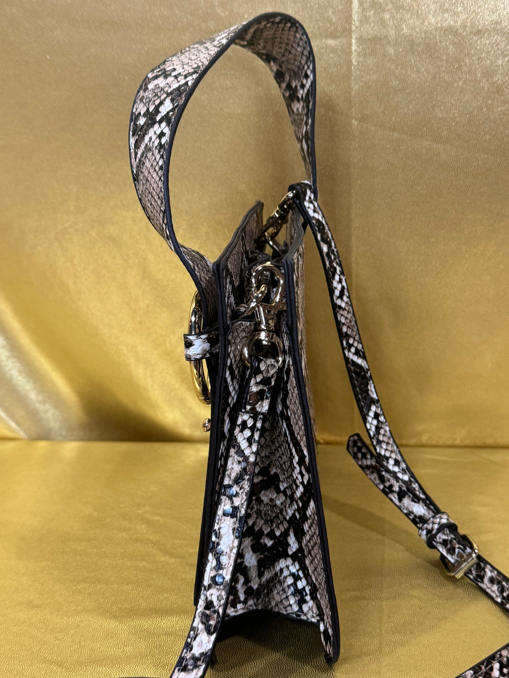 🐍 JustFab Snakeskin Print Structured Mini Crossbody Bag