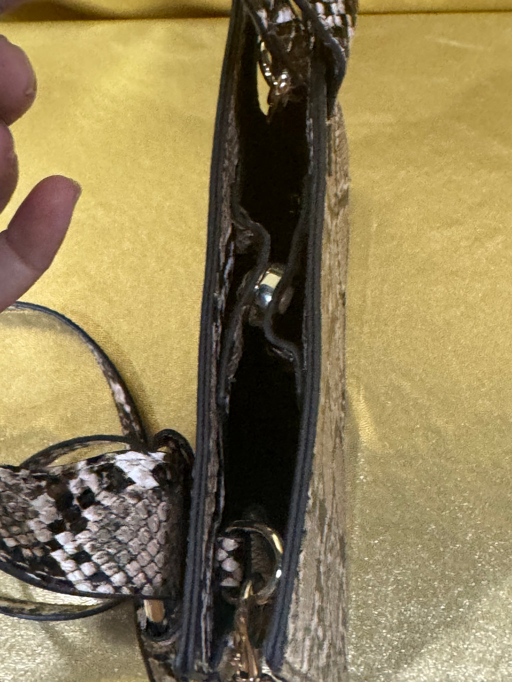 🐍 JustFab Snakeskin Print Structured Mini Crossbody Bag