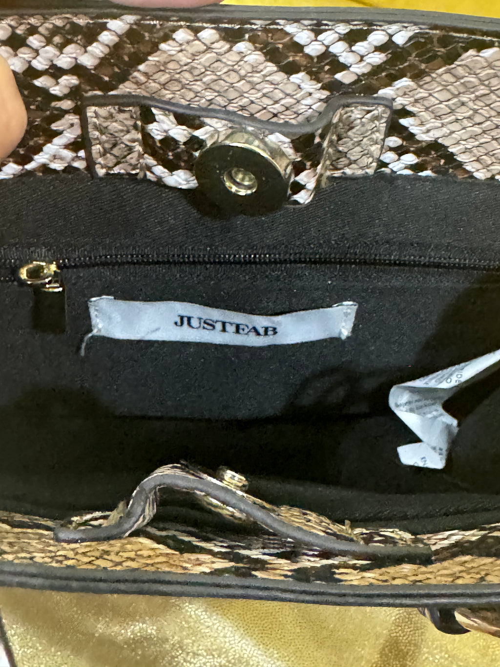 🐍 JustFab Snakeskin Print Structured Mini Crossbody Bag