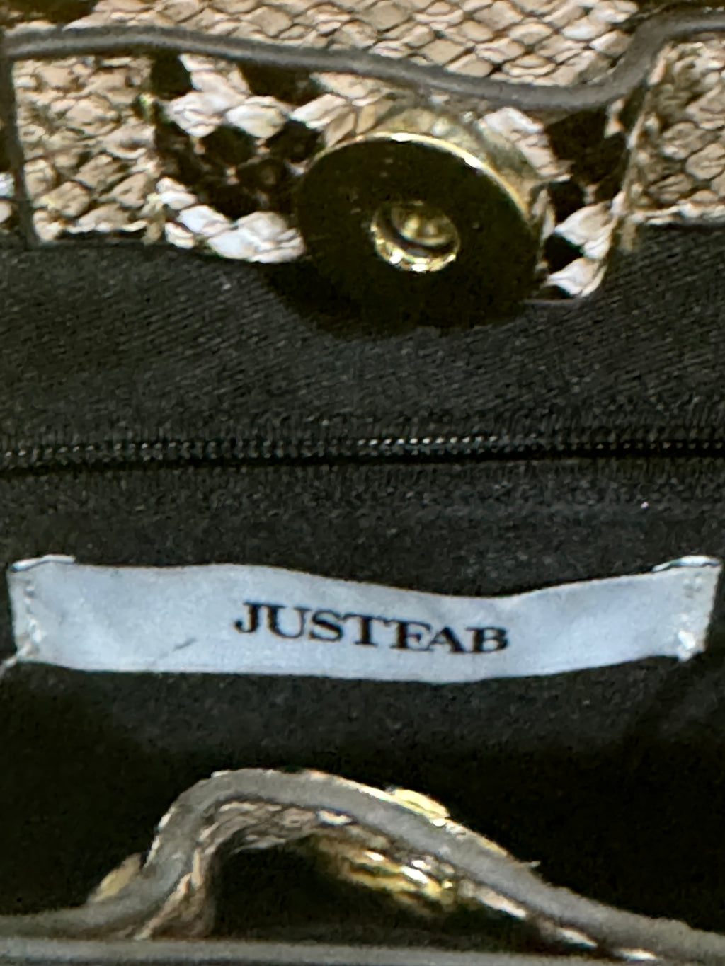 🐍 JustFab Snakeskin Print Structured Mini Crossbody Bag