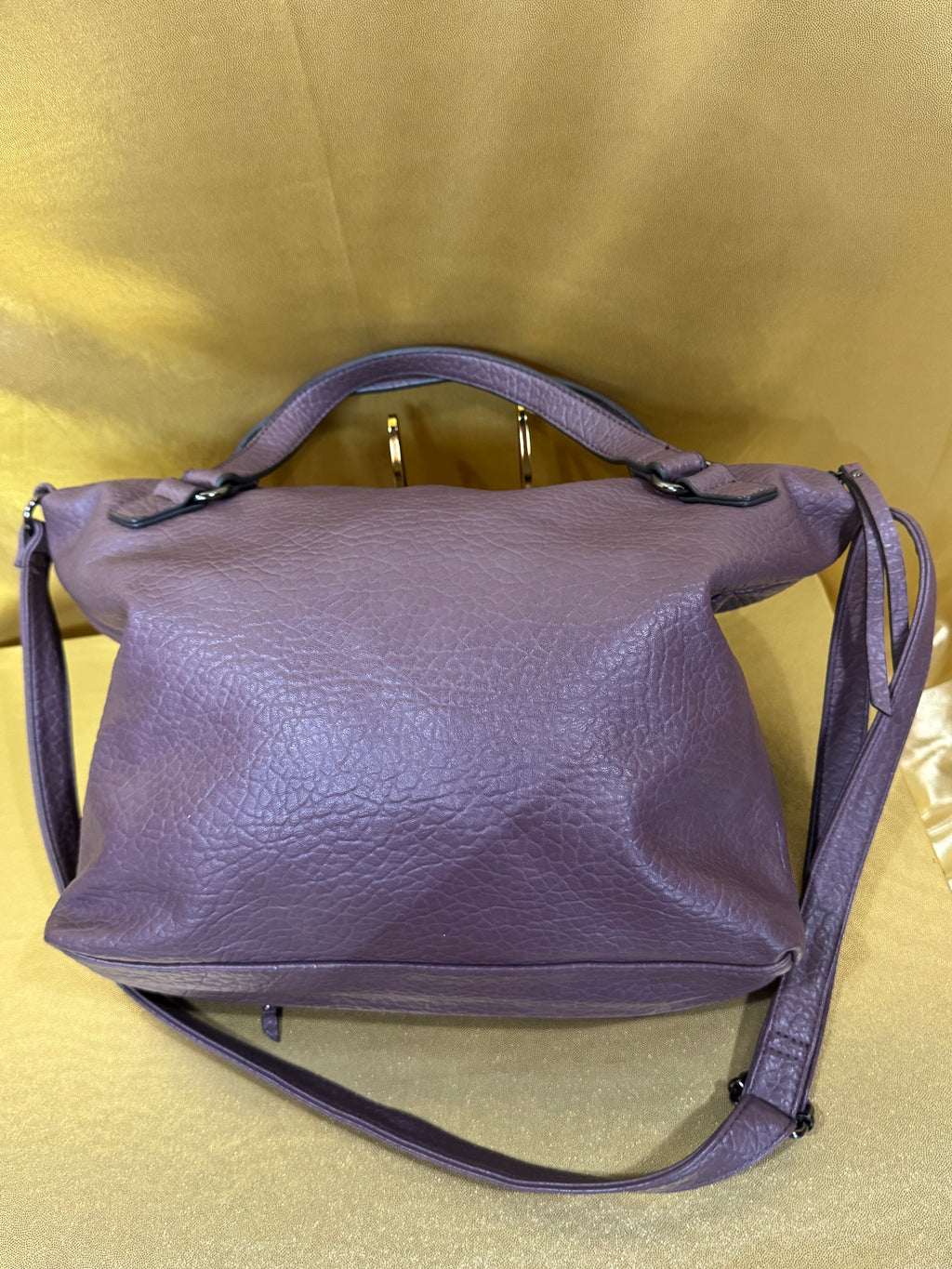 Jessica Simpson Zoey Satchel Handbag - Muted Purple Pebbled Vegan Leather