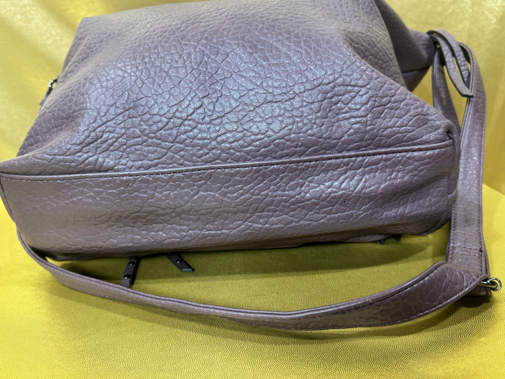 Jessica Simpson Zoey Satchel Handbag - Muted Purple Pebbled Vegan Leather