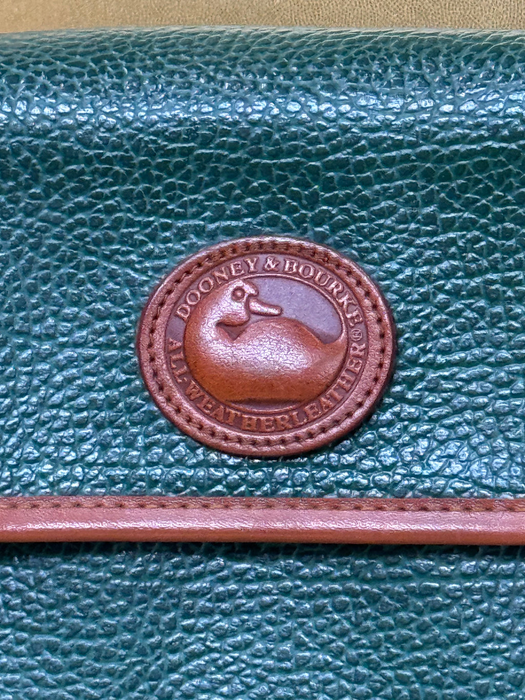 Vintage Dooney & Bourke All-Weather Leather Surrey Crossbody Bag – Forest Green