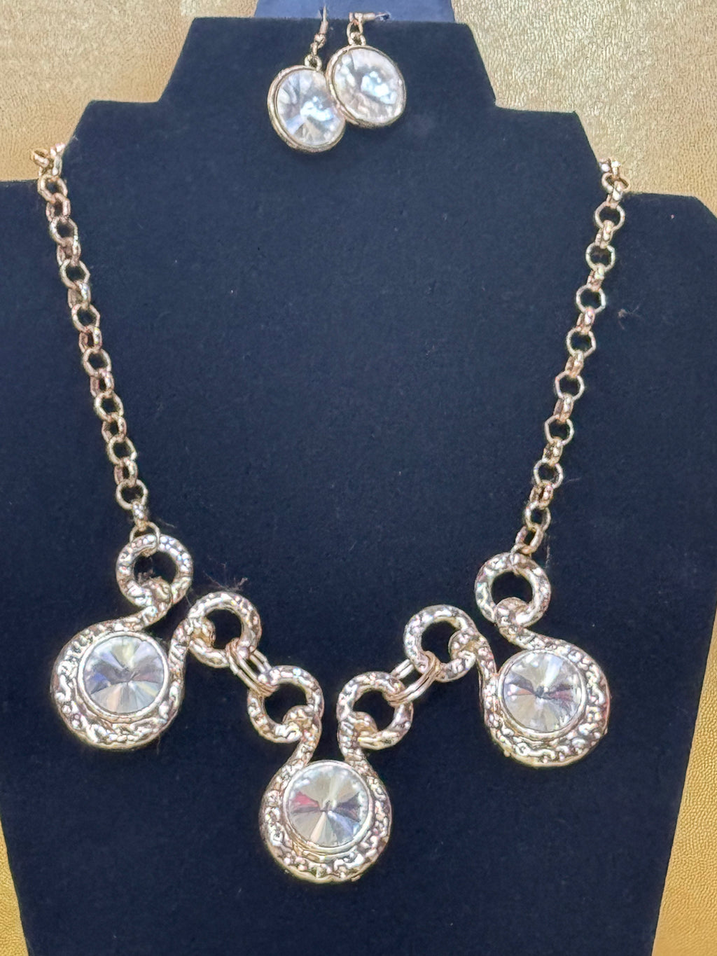 Paparazzi "Hypnotized" Gold Statement Necklace & Earring Set