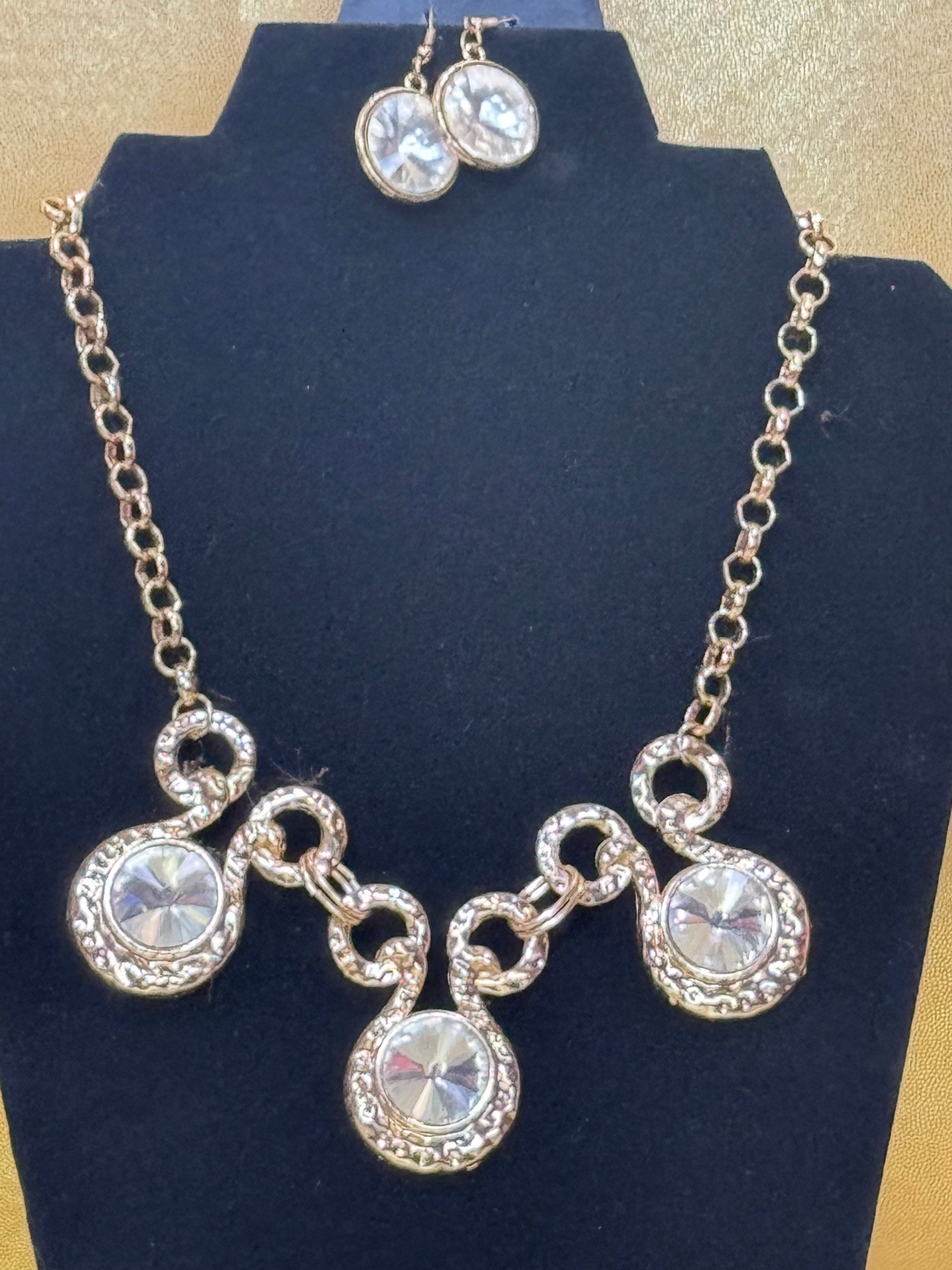 Paparazzi "Hypnotized" Gold Statement Necklace & Earring Set