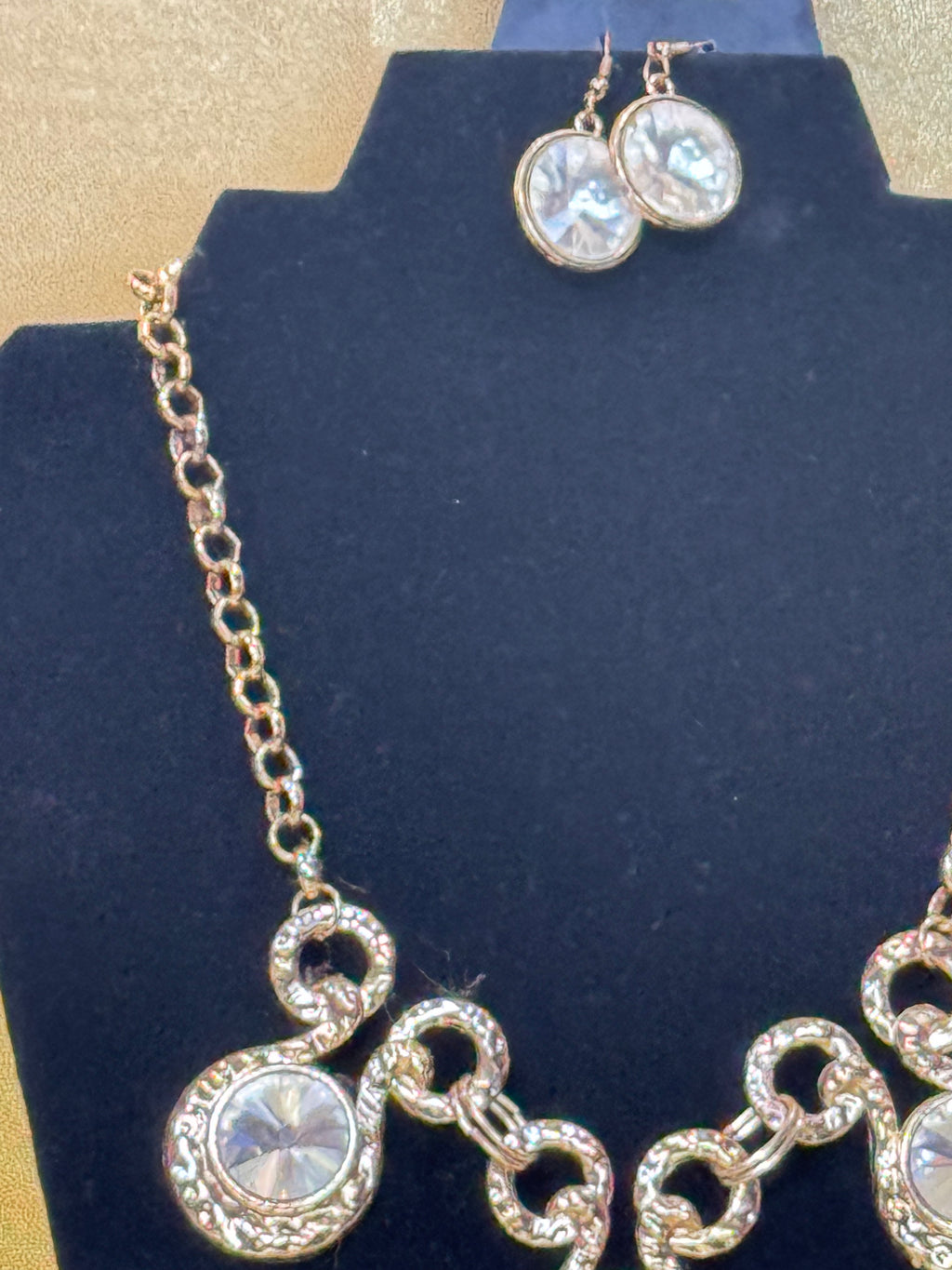 Paparazzi "Hypnotized" Gold Statement Necklace & Earring Set