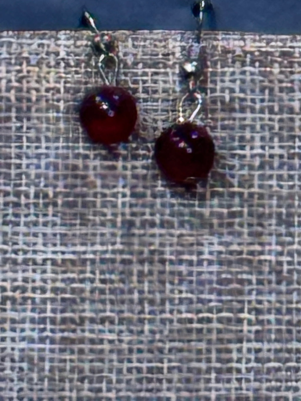 Paparazzi "Fashionably Fantabulous" Red Dainty Minimalist Pendant Necklace & Earrings Set NEW