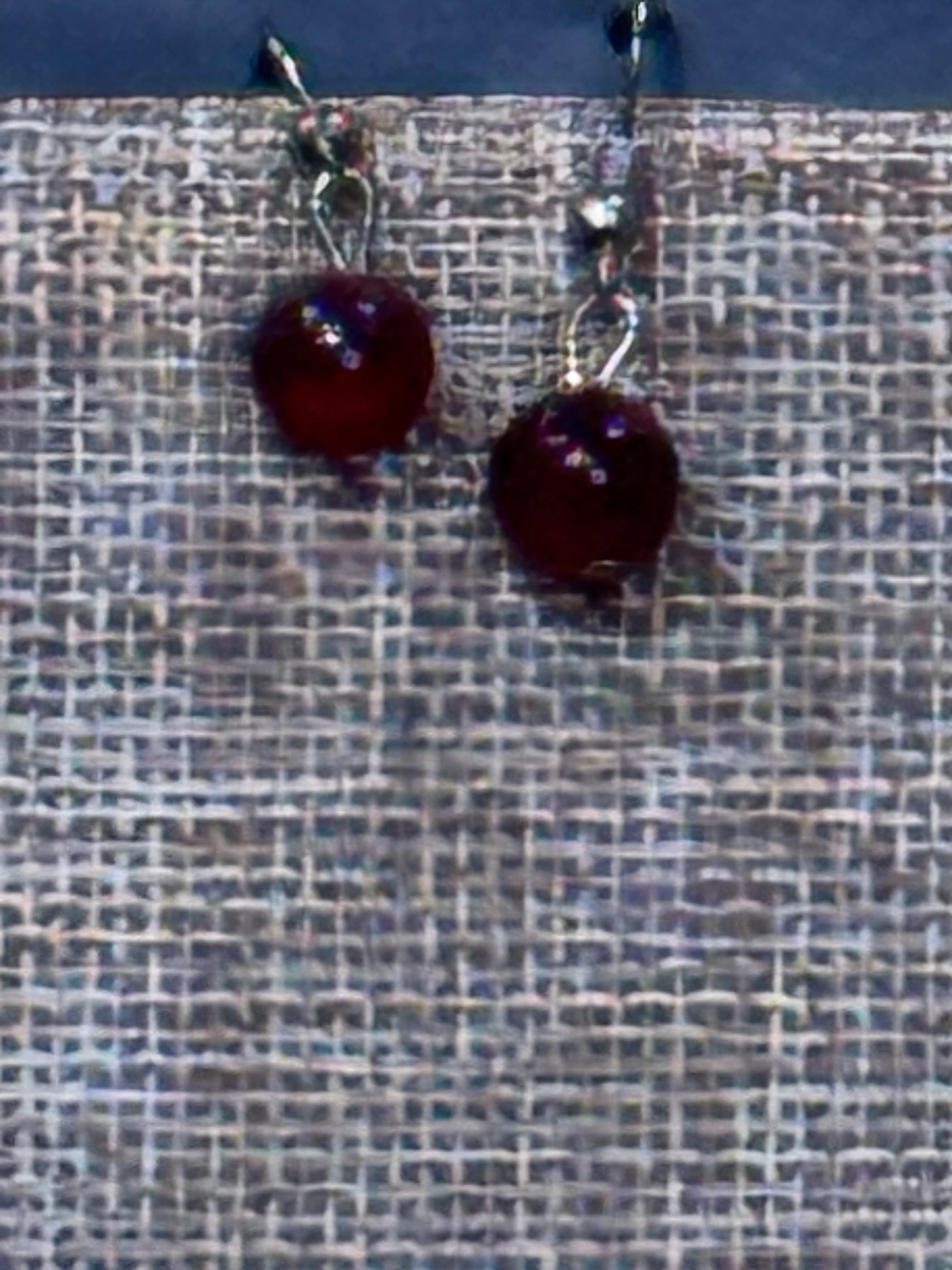 Paparazzi "Fashionably Fantabulous" Red Dainty Minimalist Pendant Necklace & Earrings Set NEW