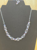 Paparazzi "Prismatic Magic" Iridescent Crystal & Silver Cage Bead Necklace Set