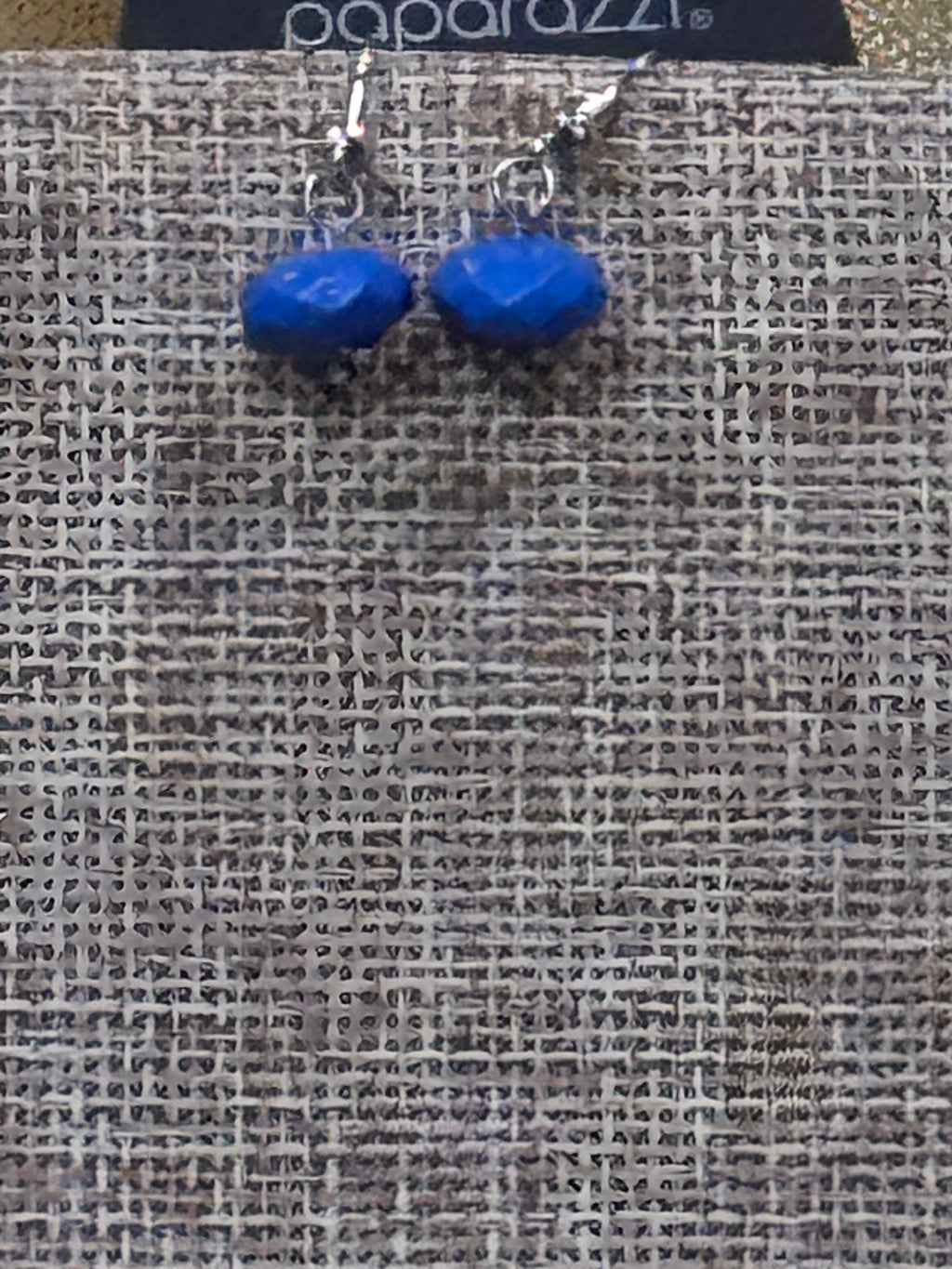 Paparazzi "BRAGs To Riches" Cobalt Blue Bead & Textured Silver Cluster Statement Necklace & Earrings Set